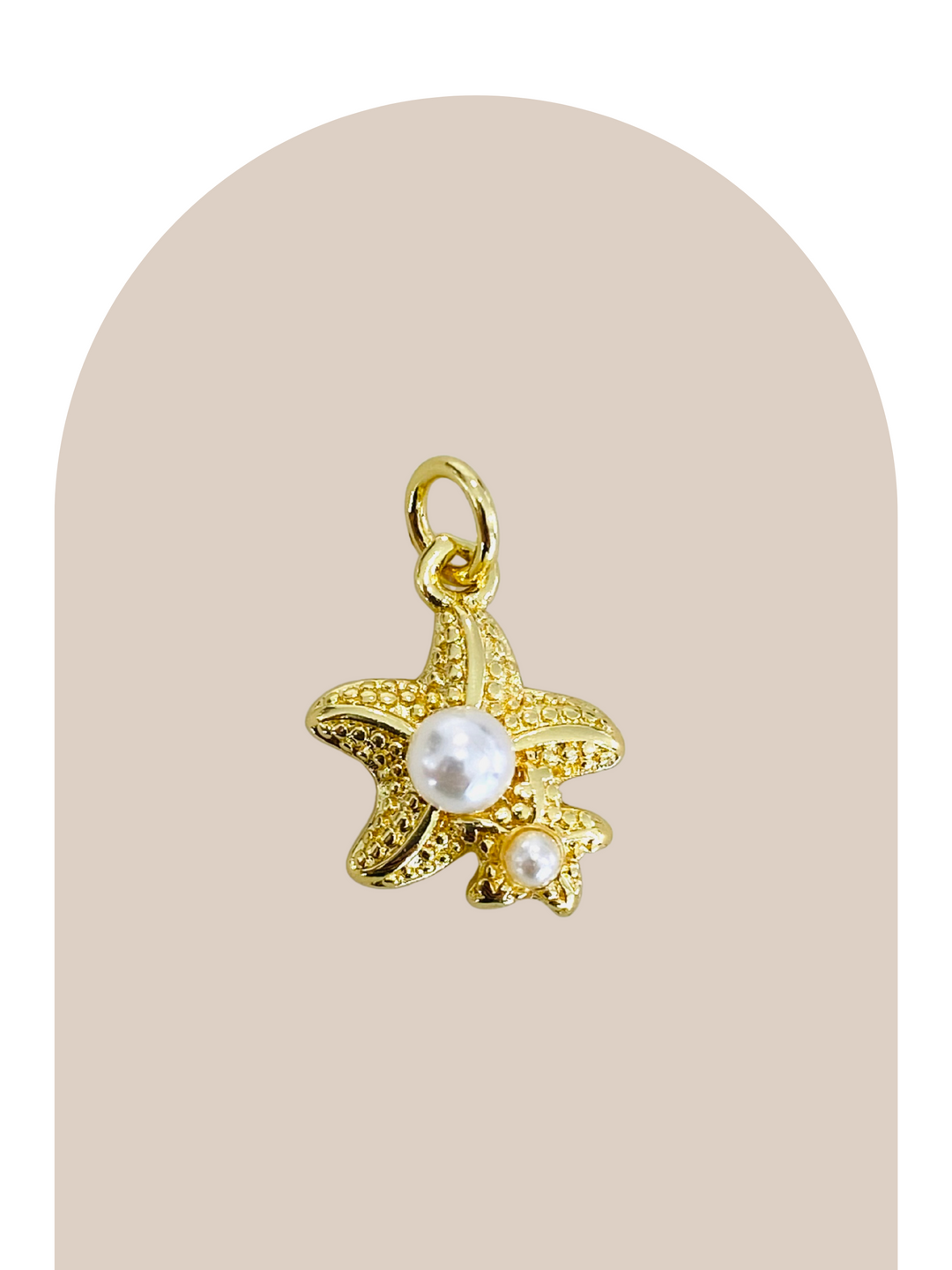 Gold Plated Pearl Sea Star Charm
