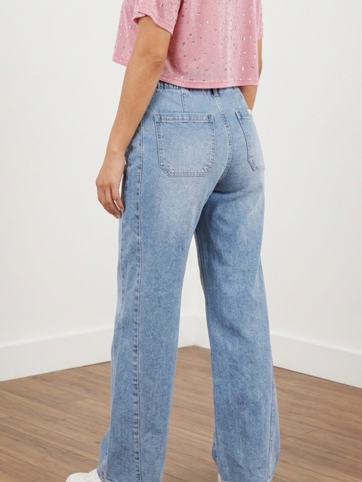 Med Rise Adjustable Denim