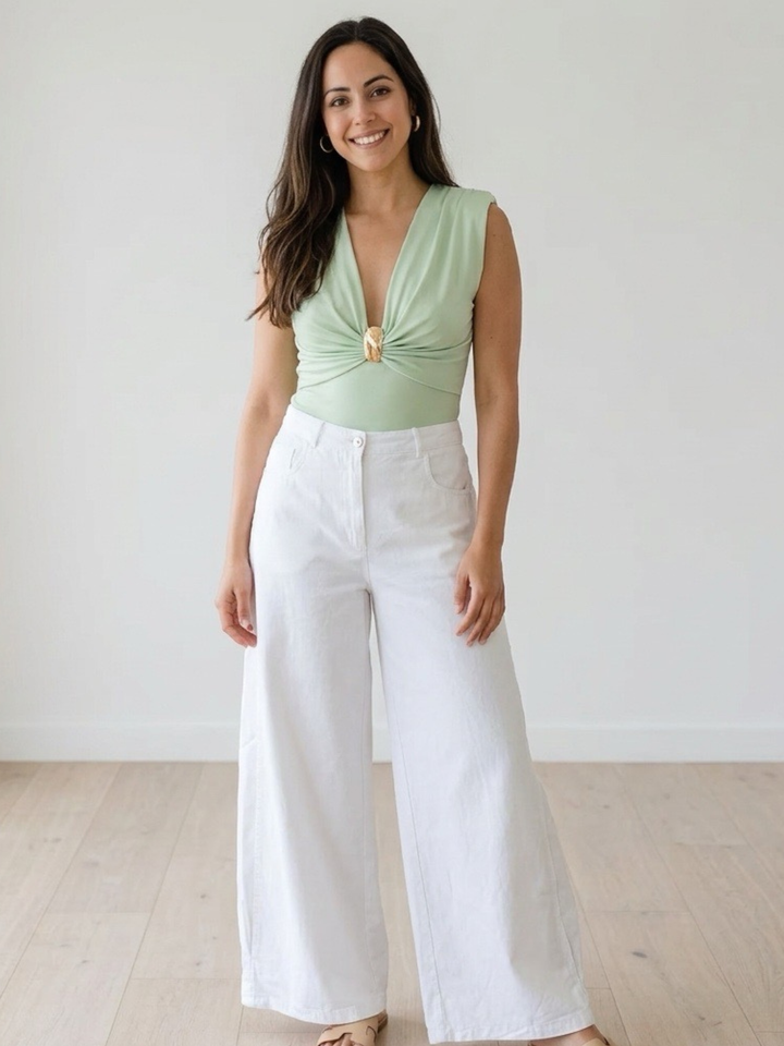 Italy Mint & Gold Detail Bodysuit