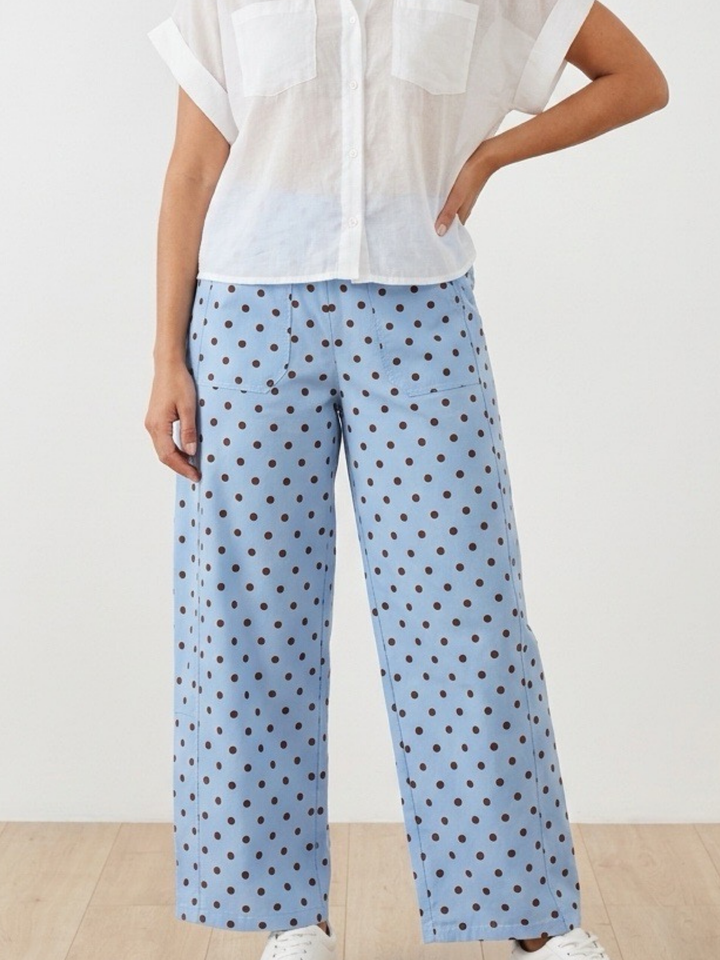 Italy Polka Dots Blue Barrel Pant