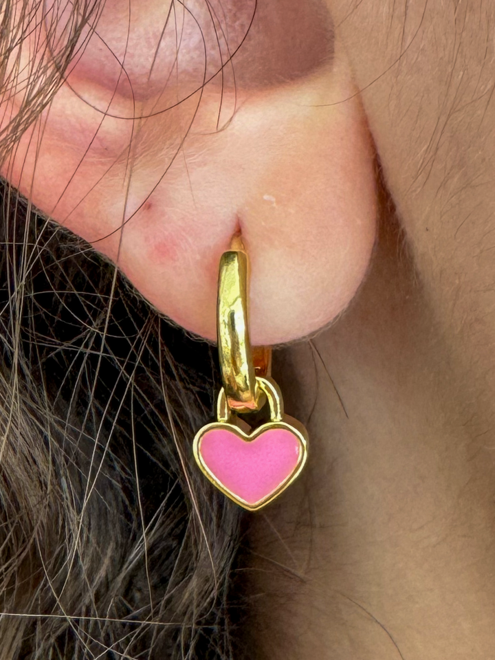 18k Gold Plated Mini Heart Huggie Hoops