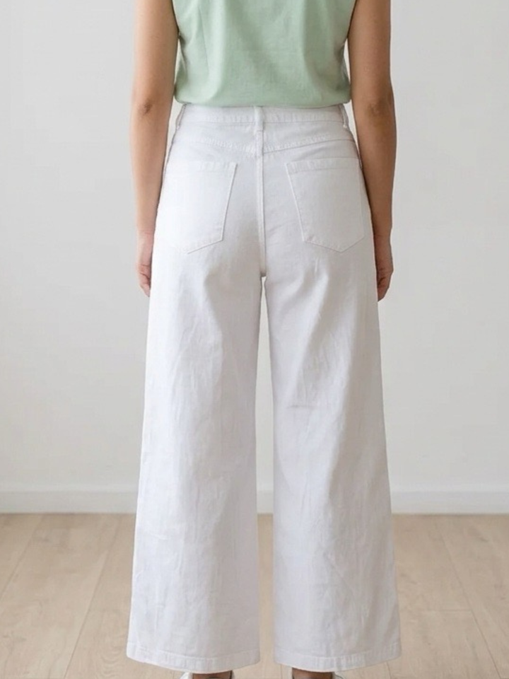 White Barrel Pant