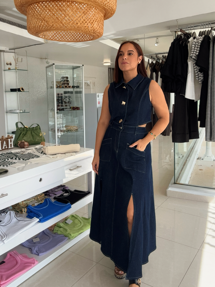 Dark Denim Midi Dress