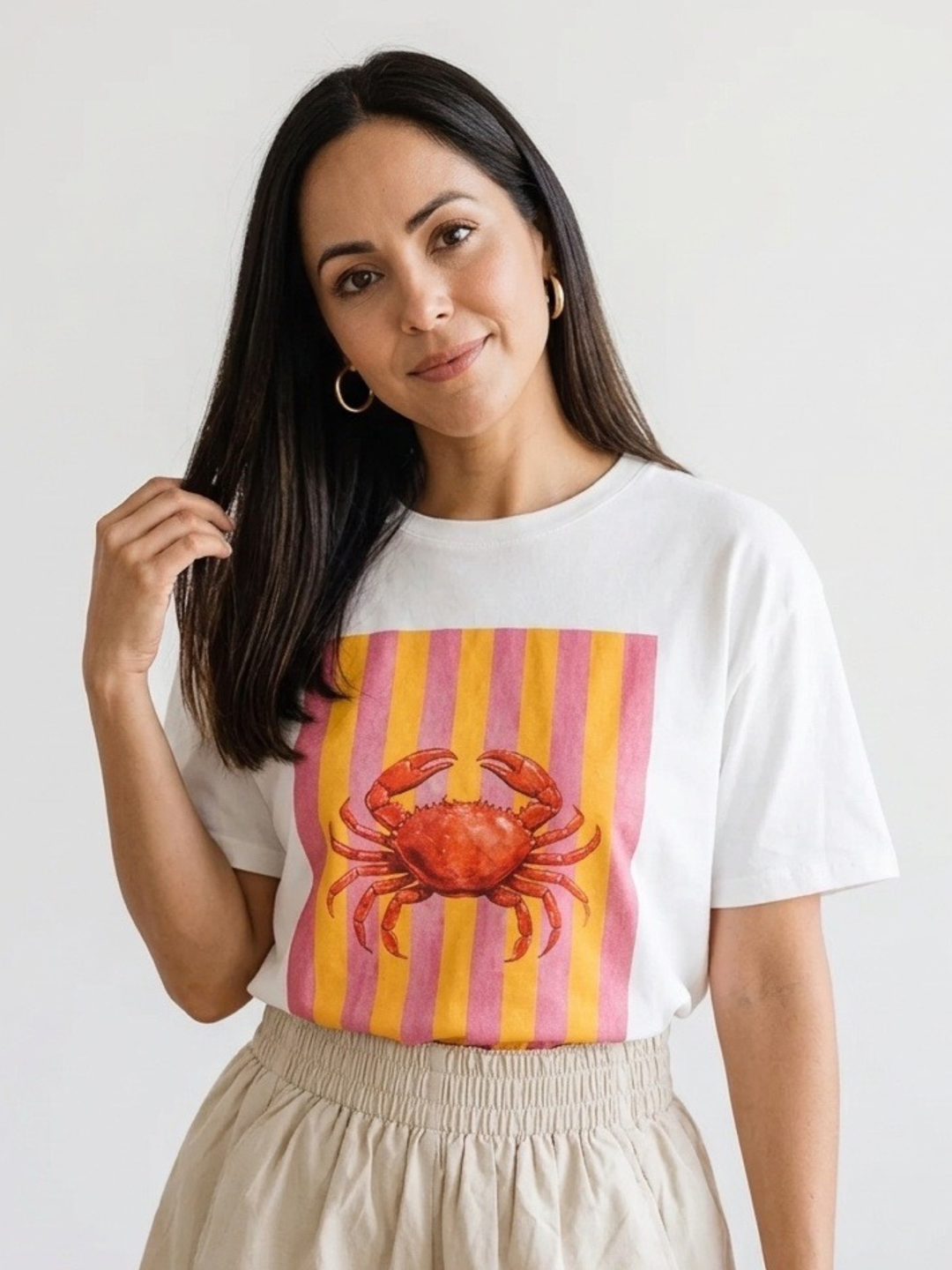 Italy Crab Orange Stripe Shirt