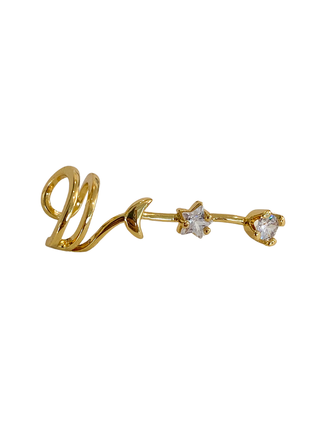 18K Gold Plated Crystal Ear Cuff