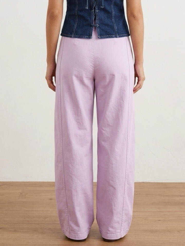 Italy Lilac Crochet Belt Barrel Pant