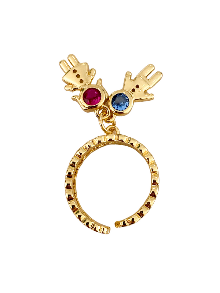 18K Gold Plated Kids Charm Ring