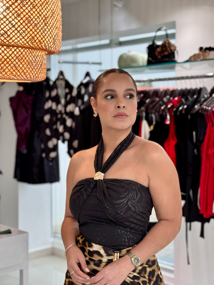 Black Animal Bodysuit One Size