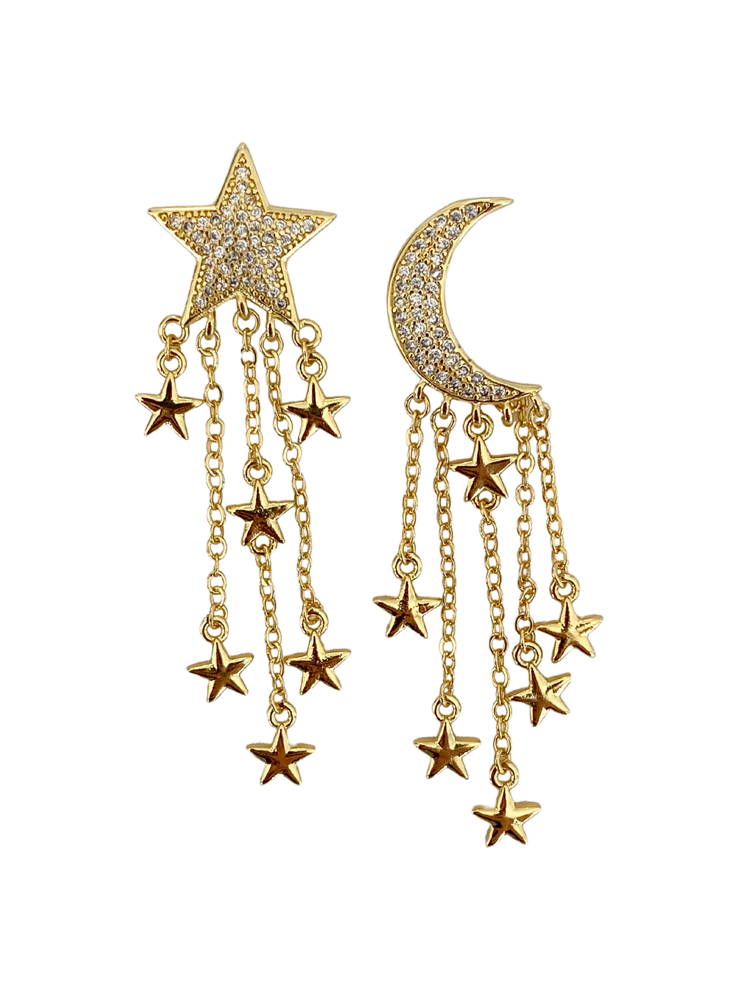 18K Gold Plated Stars & Moon Earrings