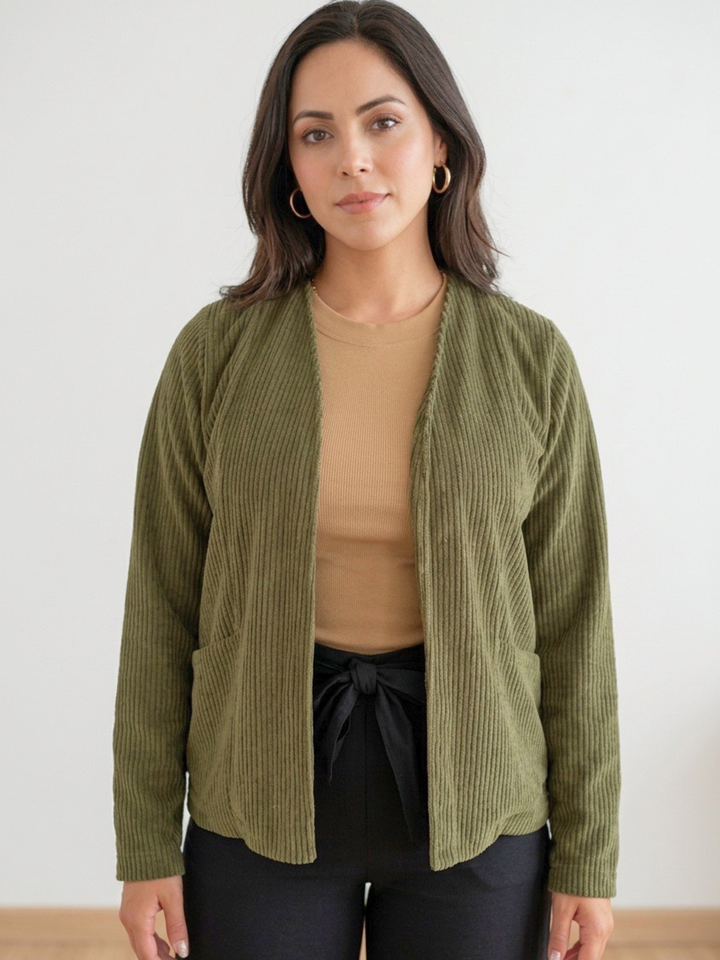 Olive Corduroy Cardigan