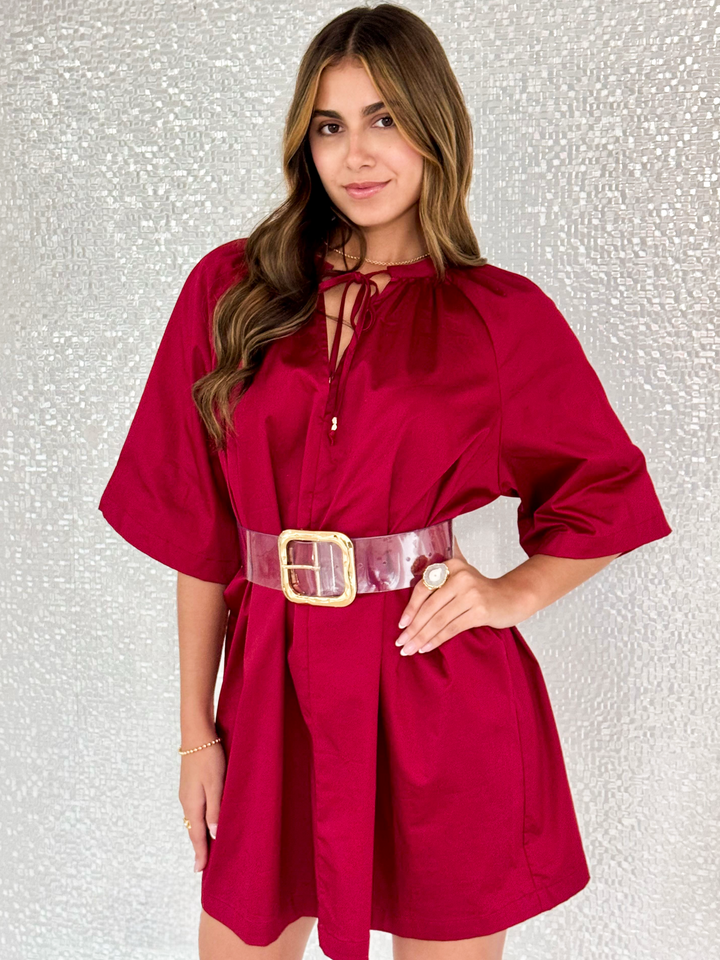Oversize Burgundy Dress