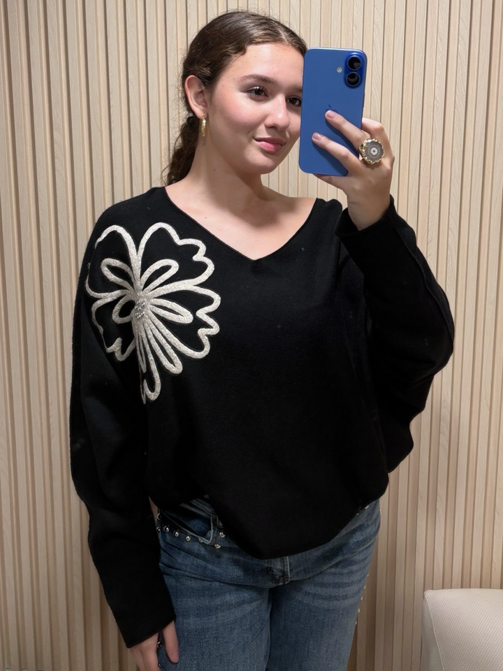 Black Long Sleeve Comfy Sweater
