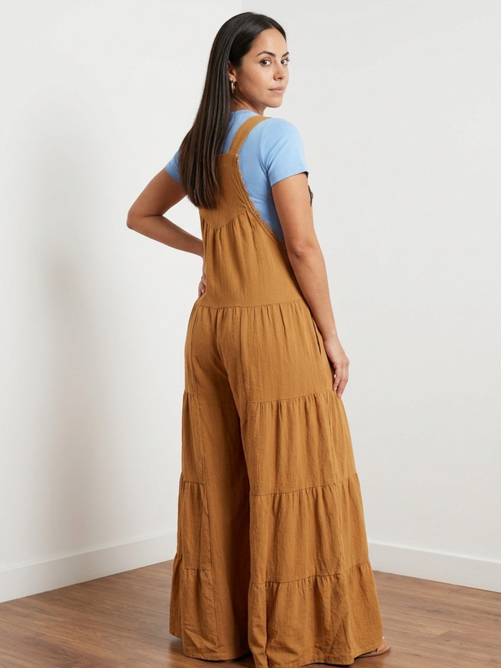 Camel Ruffle Overall
