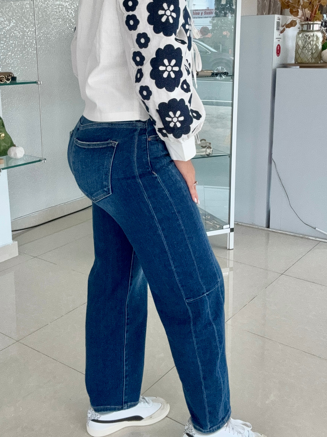 Dark Denim Barrel Jean