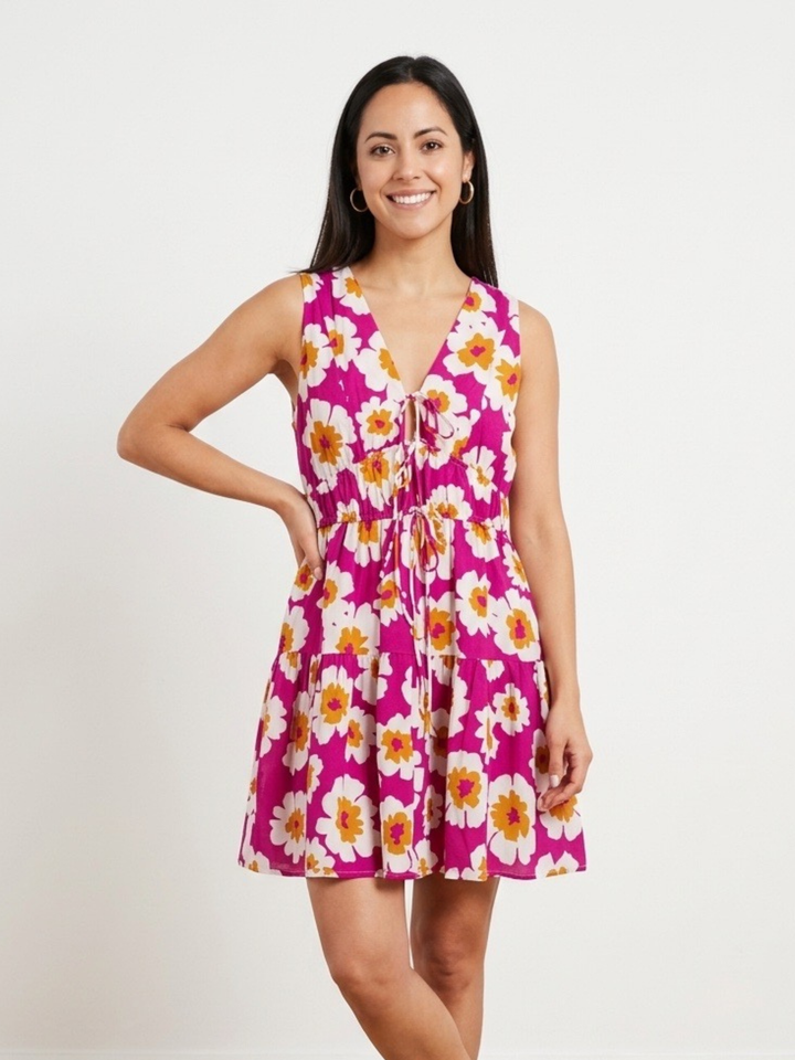 Floral Pink Mini Dress