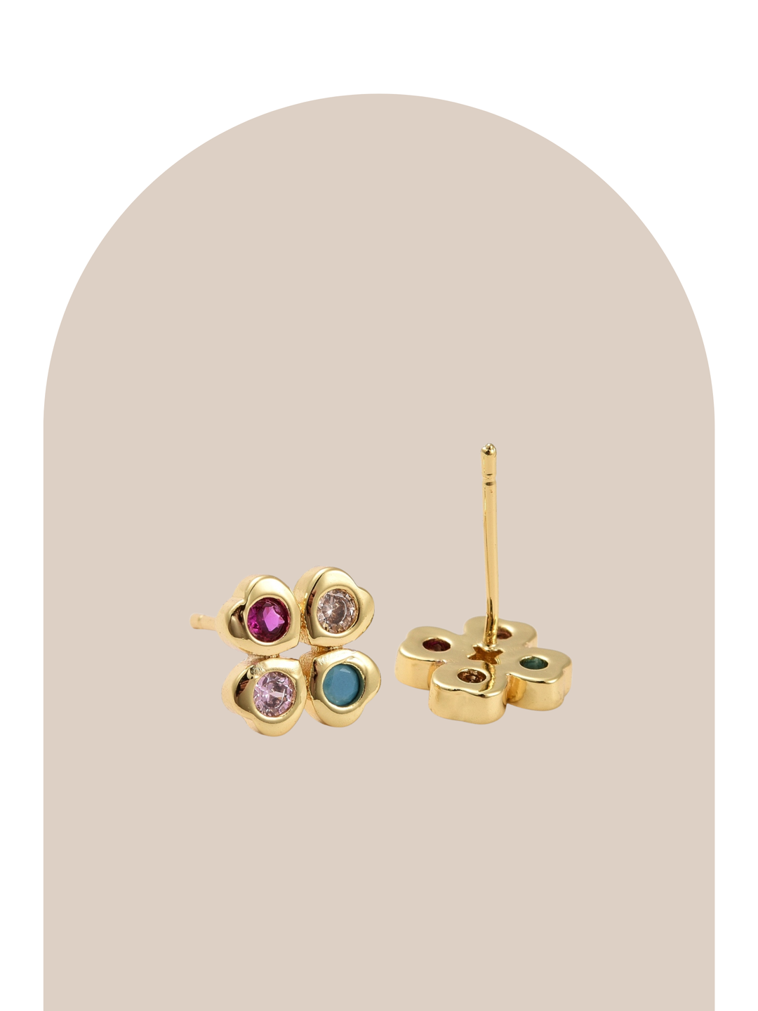 Gold Plated Trevol Heart Earring
