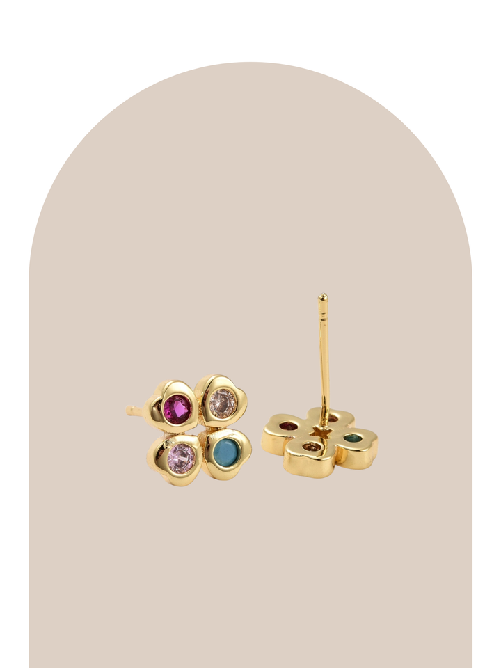 Gold Plated Trevol Heart Earring