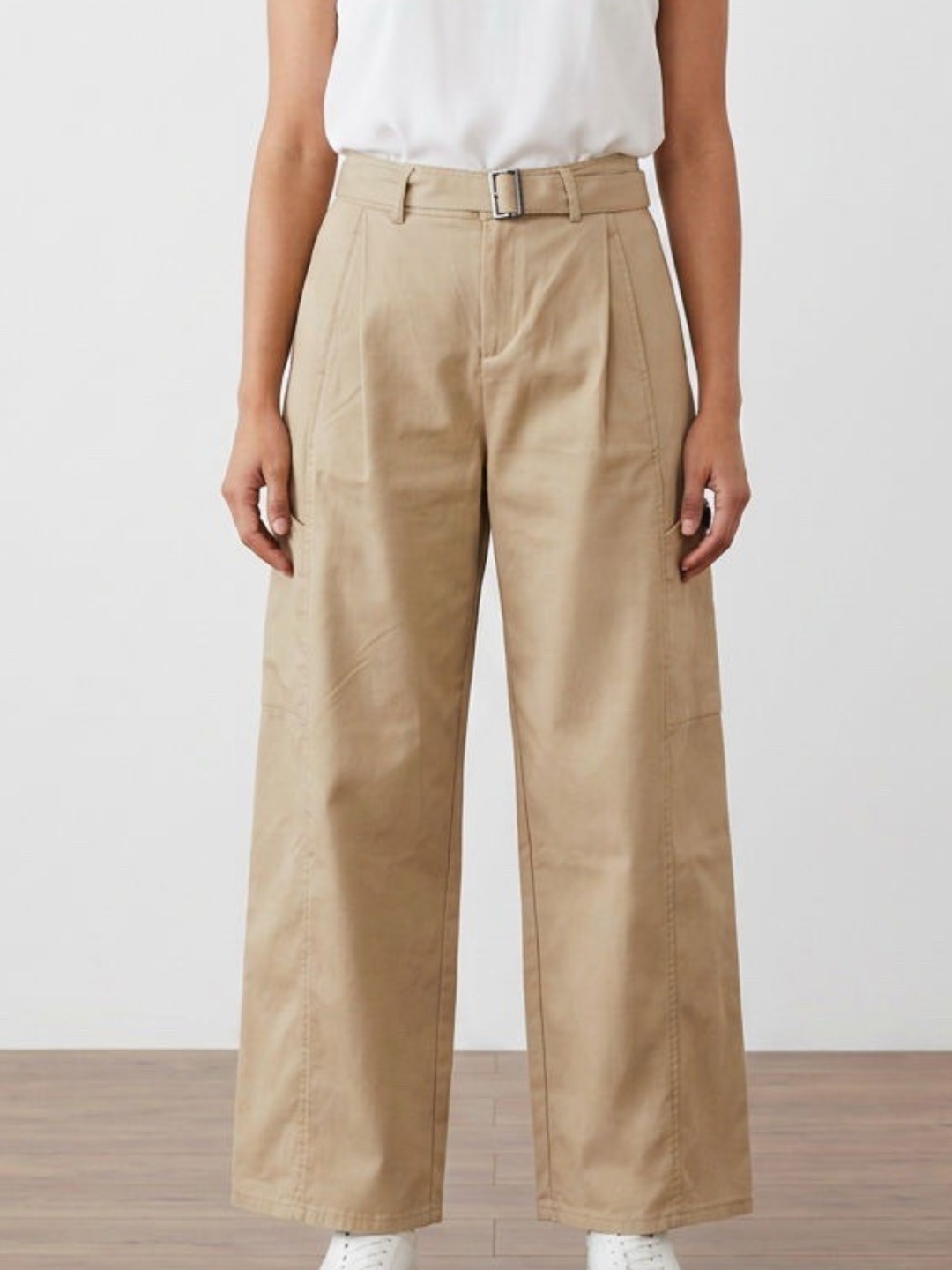 Beige Barrel Pant