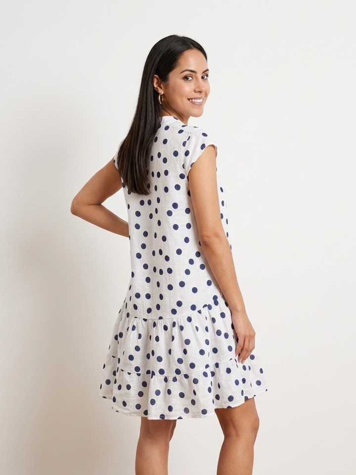 Italy Ruffle Dots Mini Dress