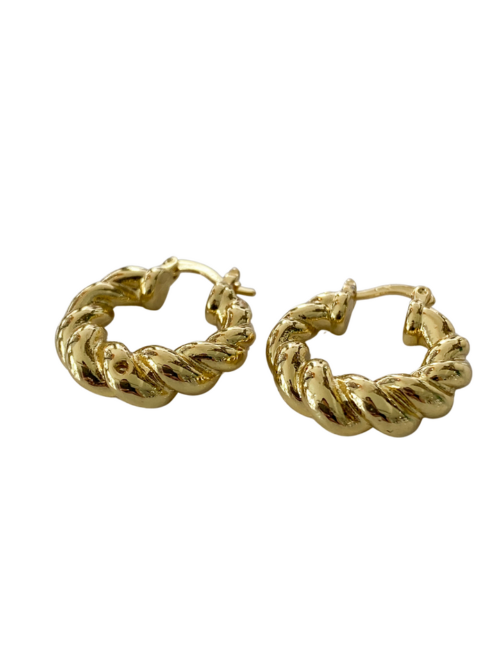 Gold Plated Twist Hoops