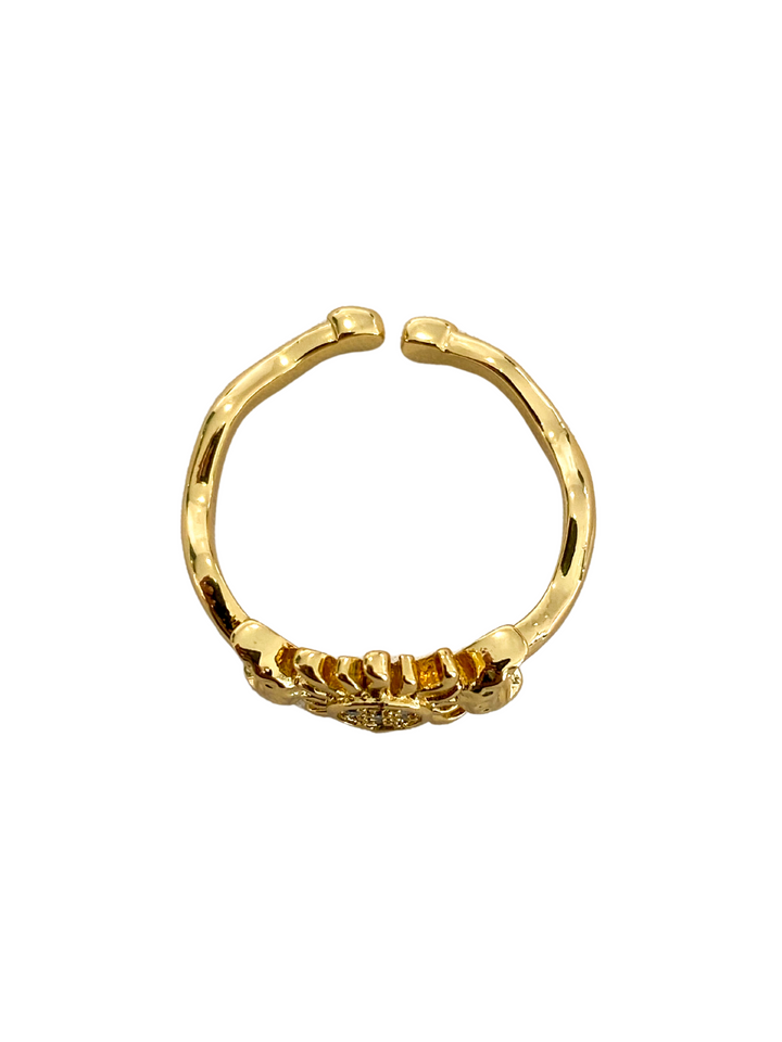 18K Gold Plated Sun & Moon Ring