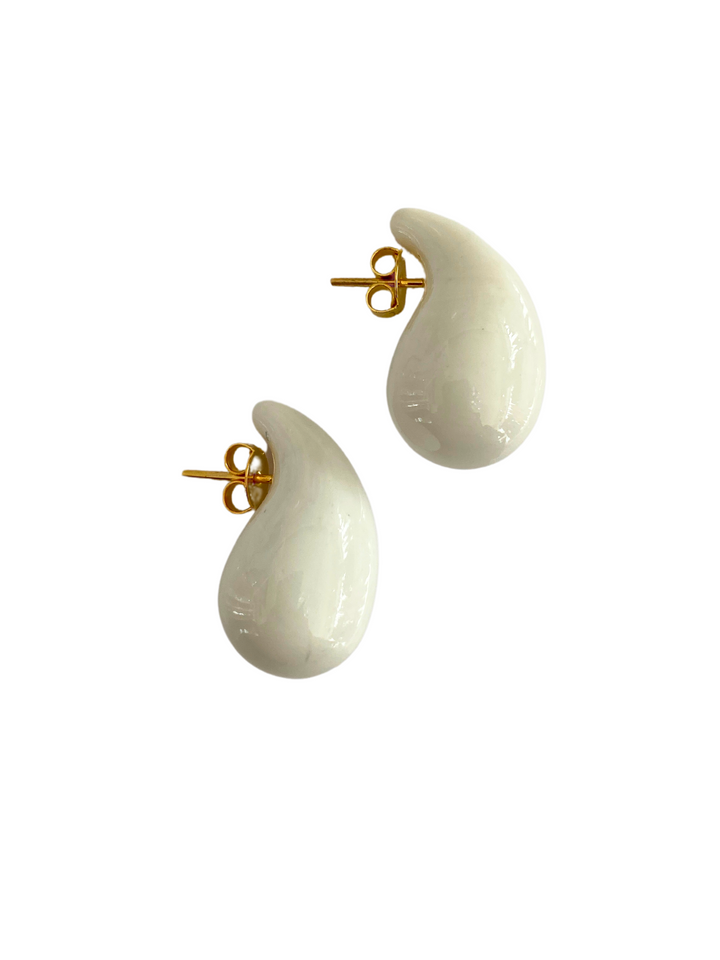 18K Gold Filled Black & White Drops Earrings