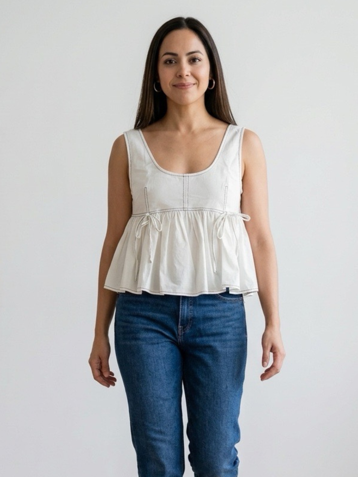 Ruffle White Top