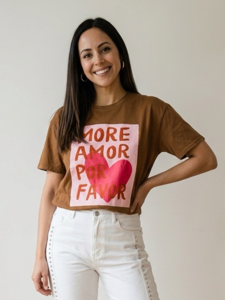 MORE AMOR Camel Oversized TShirt