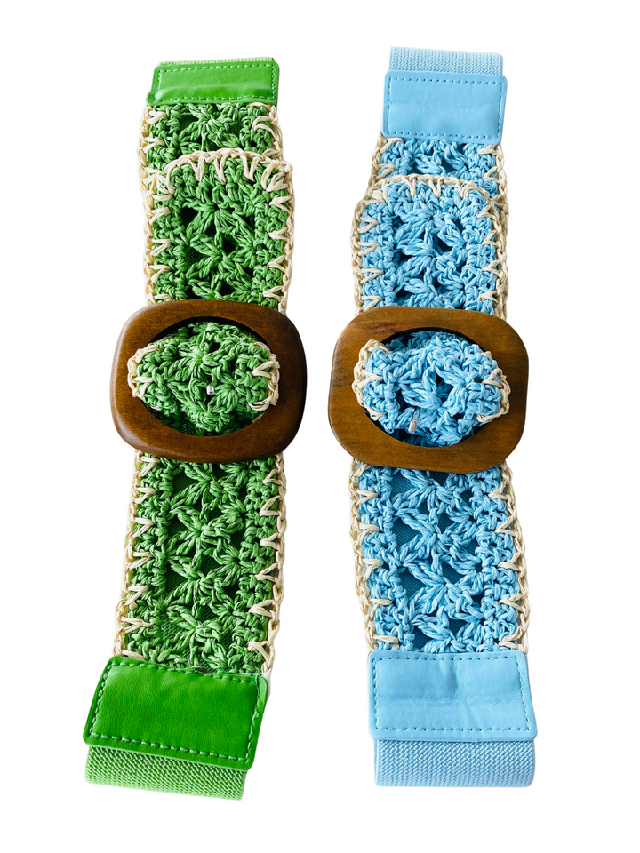 Raffia Elastic Color Belt