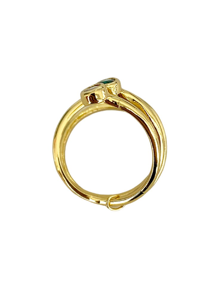18K Gold Plated Spiral Drops Ring