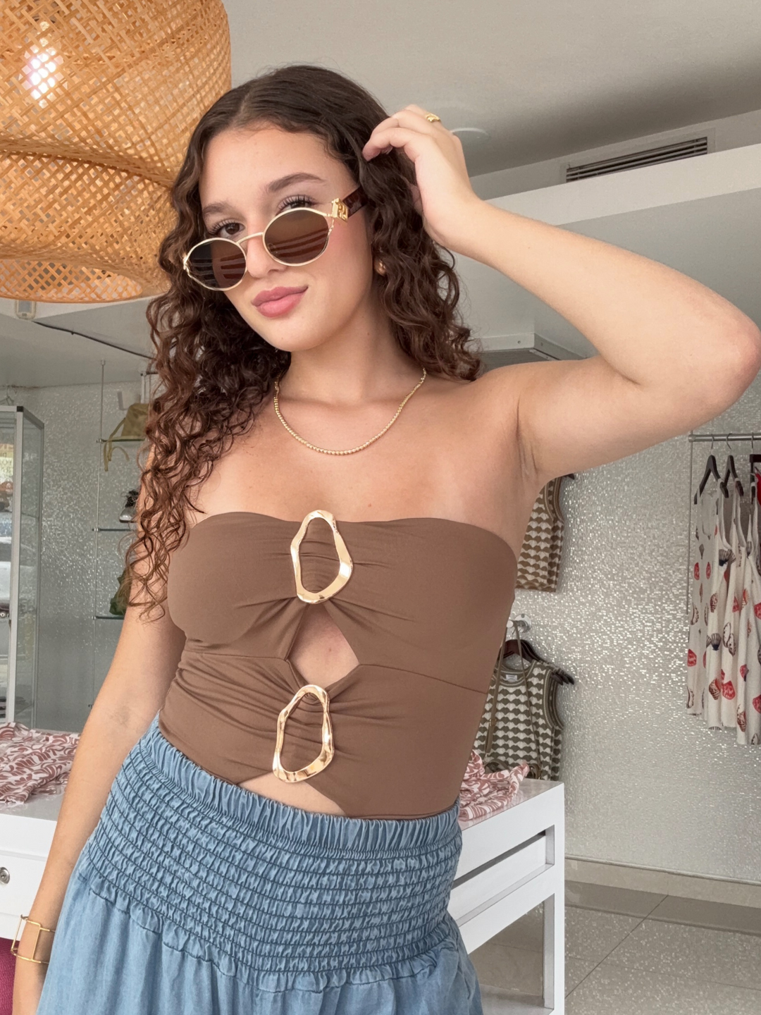 Italy One Size Halter Nude Bodysuit