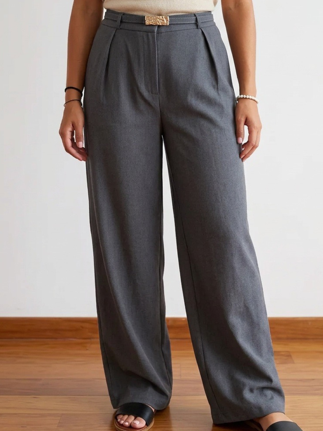 Grey Wide Leg Pant