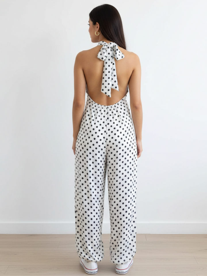 Polka Dots Halter Jumpsuit