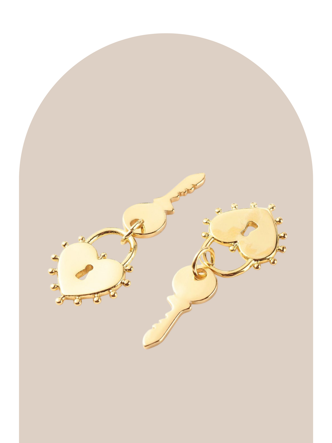 Gold Plated Heart Lock Charm
