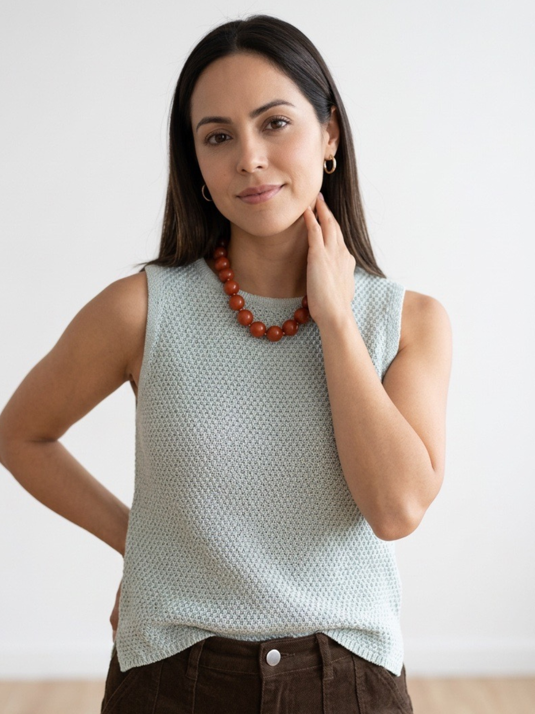 Blue Shiny Crochet Top