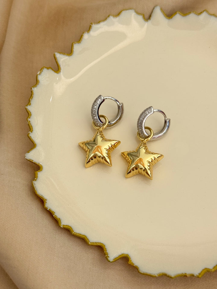 Gold Plated Star Earrings