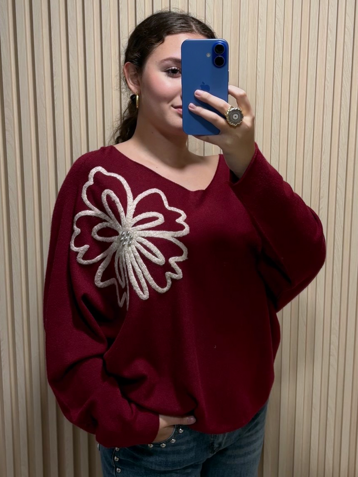 Burgundy Long Sleeve Comfy Sweater