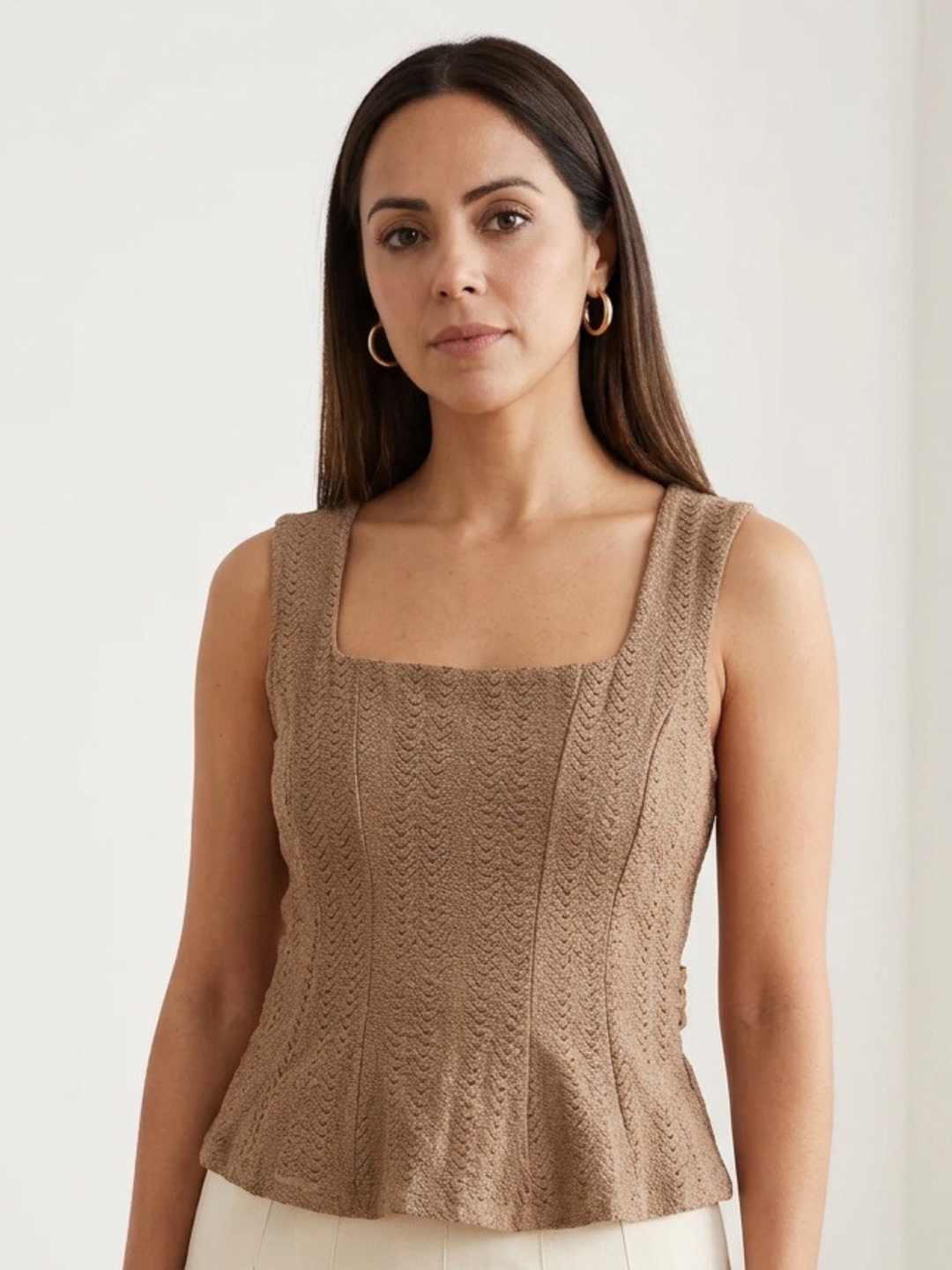 Allie Peplum Nude Top