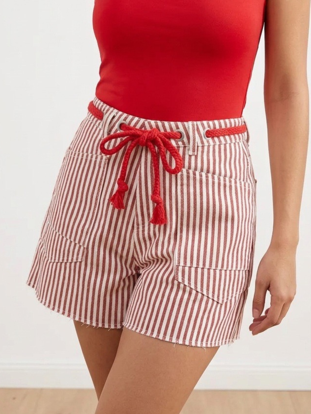 Stripe Red Short