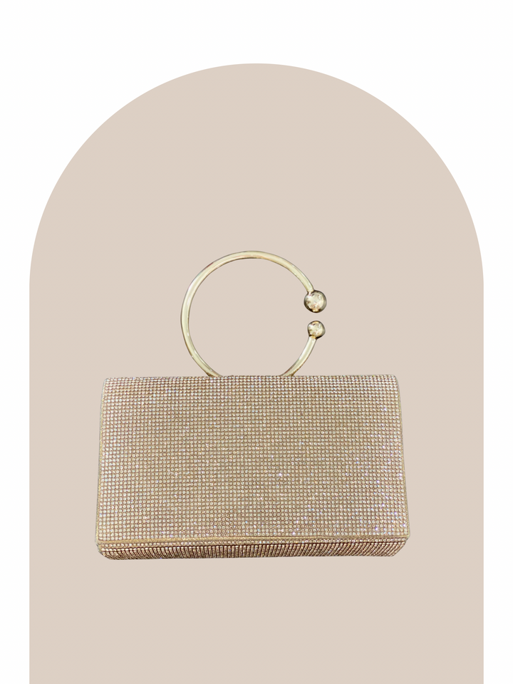 Gold Crystal Clutch Bag