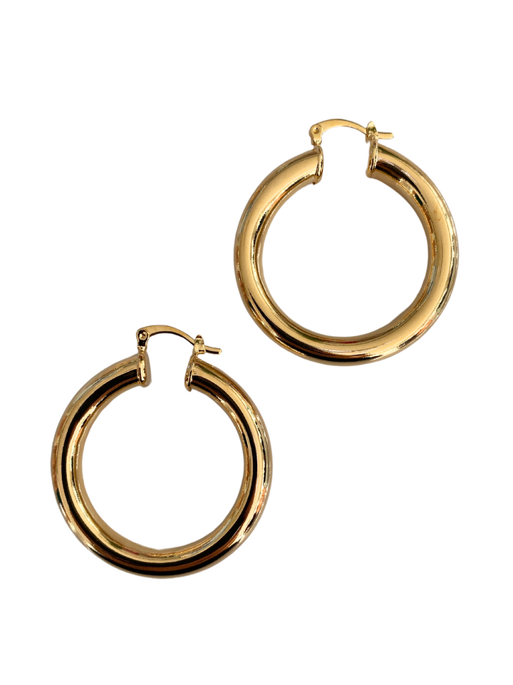 18K Gold Filled Chunky Hoops Earrings