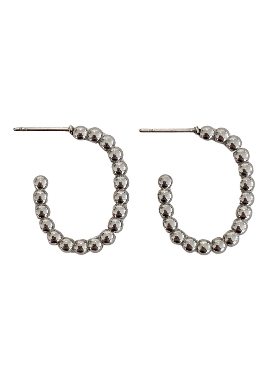 Stainless Steel Silver Beads Earrings