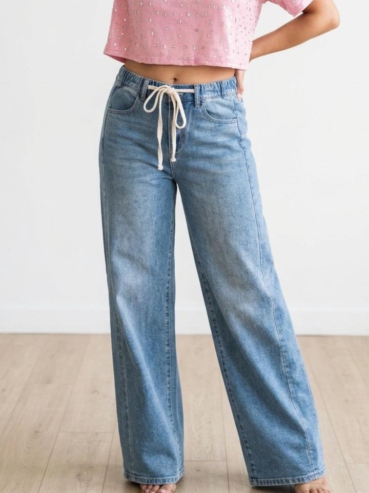 Med Rise Adjustable Denim