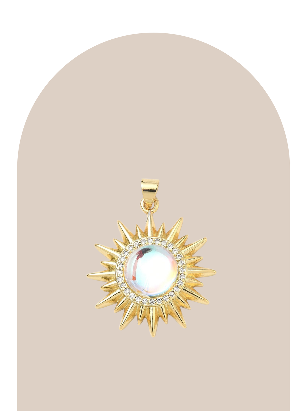 Gold Plated Crystal Sun Charm