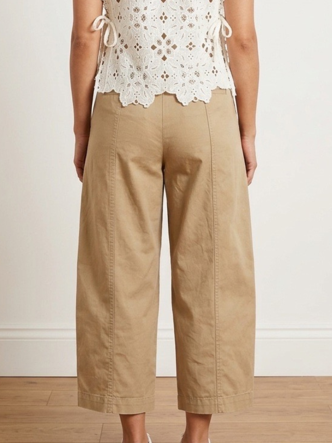 Beige Barrel Pant