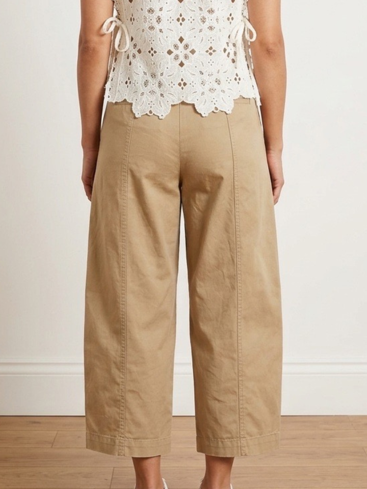 Beige Barrel Pant