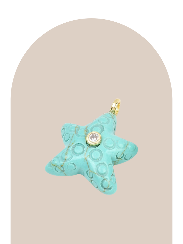 Rose Quartz Chunky Star Fish Cham