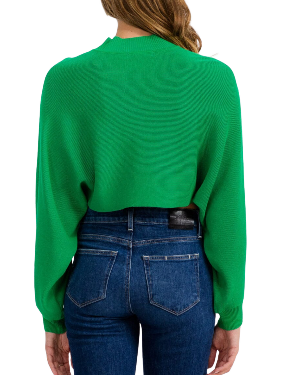 Long Sleeve Kelly Green Crop Top