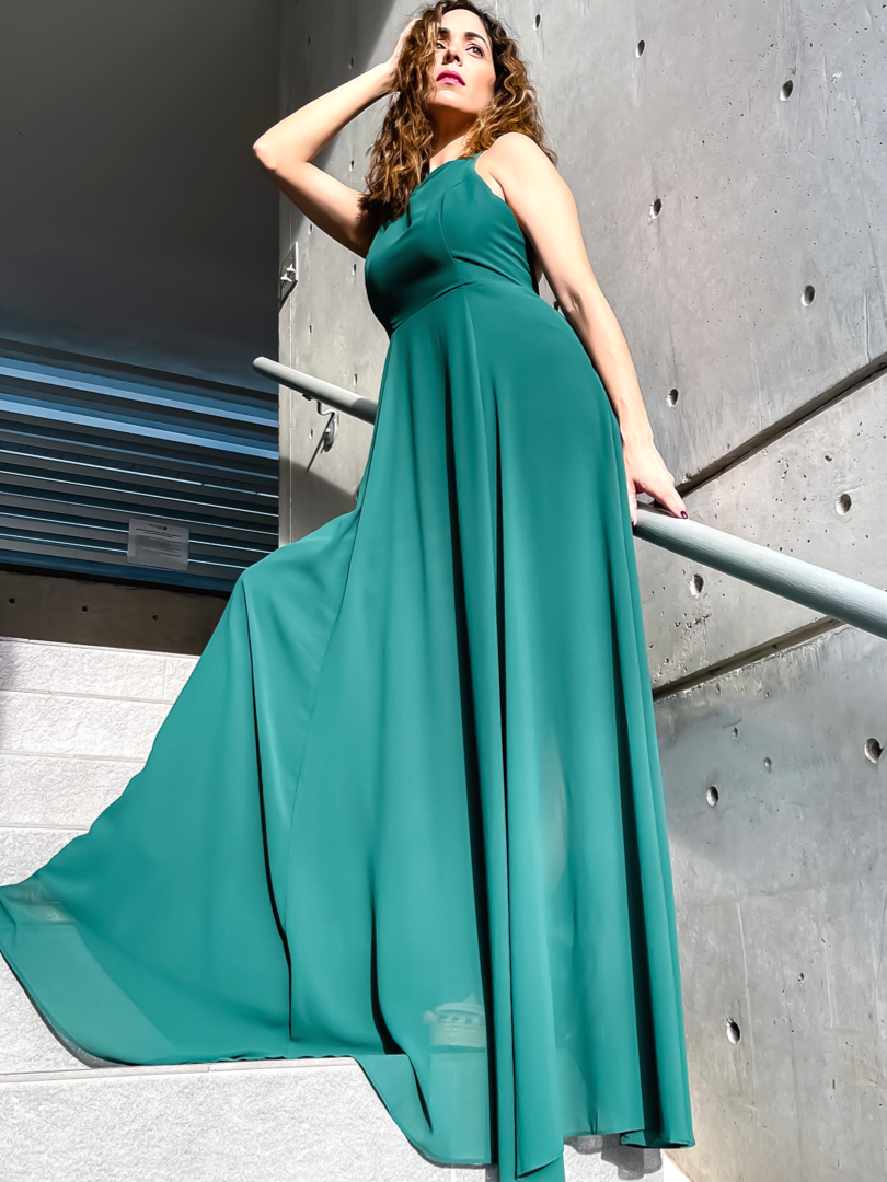 Classic Elegance Emerald Maxi Dress