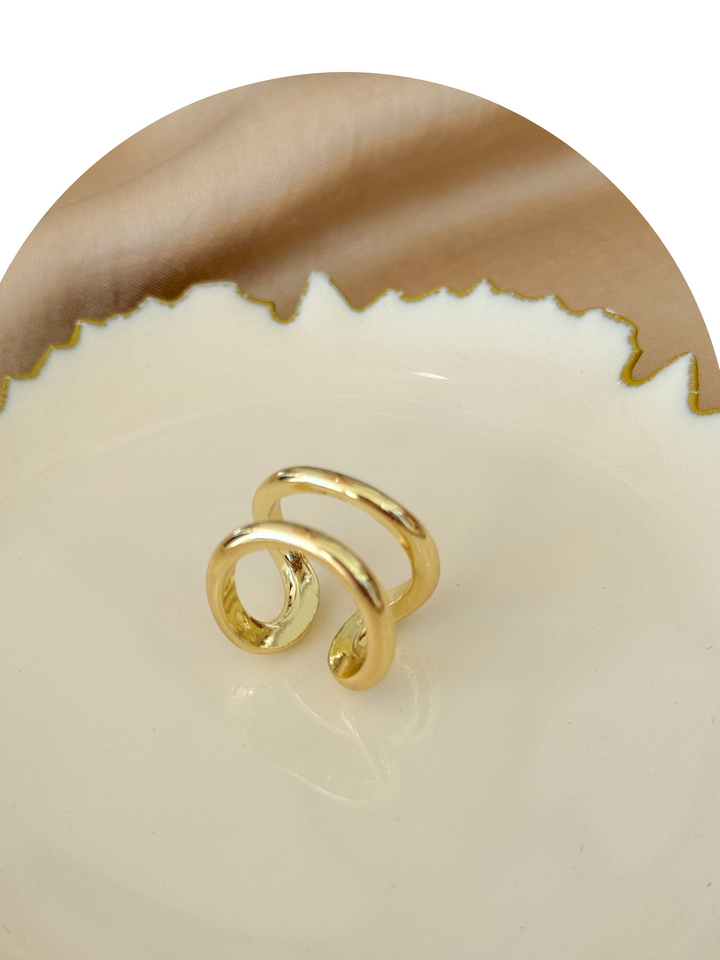 Gold Plated Chunky Line Ring